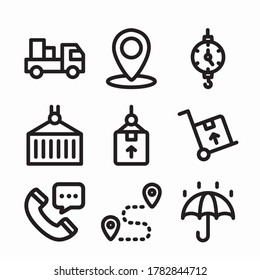 Icon Set Logistic for different seasons Line