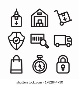 Icon Set Logistic for different seasons Line