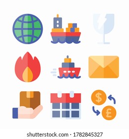 Icon Set Logistic for different seasons Color