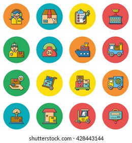 icon set logistic vector