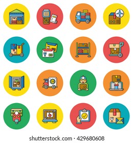 icon set logistic vector
