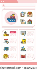 icon set logistic vector