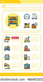 icon set logistic vector