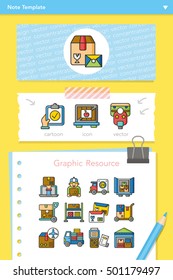 icon set logistic vector