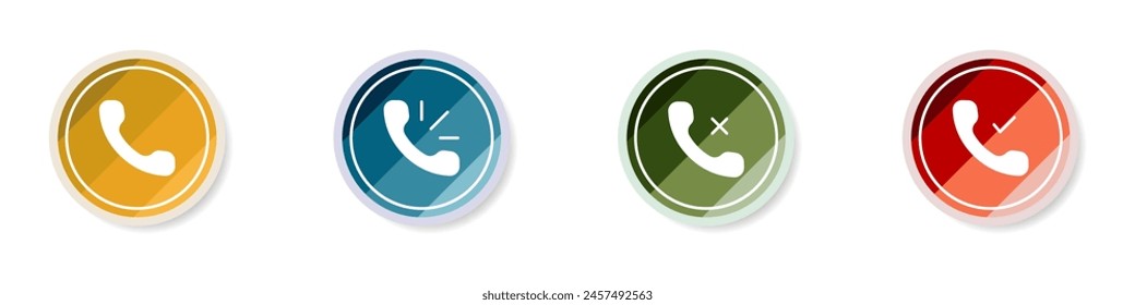 Icon set logo phone, message, gear, camera vector. Icons of programs on gadgets. Settings icon. Logo of color web icons for the Internet, computer. Vector illustration.