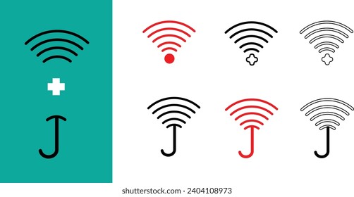 Icon set logo. Vector illustration. Editable logo and background illustration 