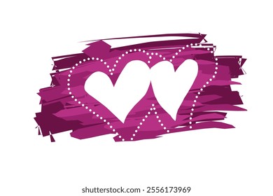 icon set of Love Heart Symbol Icons .  Illustration Set with Solid and Outline Vector Hearts pink and purple color. editable eps10