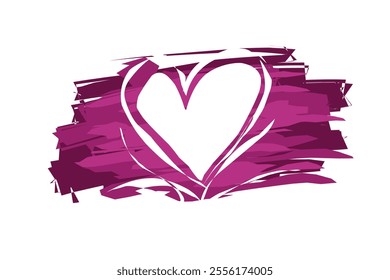 icon set of Love Heart Symbol Icons .  Illustration Set with Solid and Outline Vector Hearts pink and purple color. editable eps10