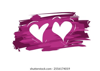 icon set of Love Heart Symbol Icons .  Illustration Set with Solid and Outline Vector Hearts pink and purple color. editable eps10