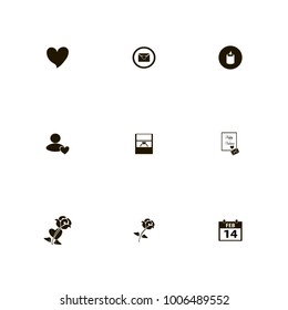 icon set Love with ring, valentine day, valentine card and love