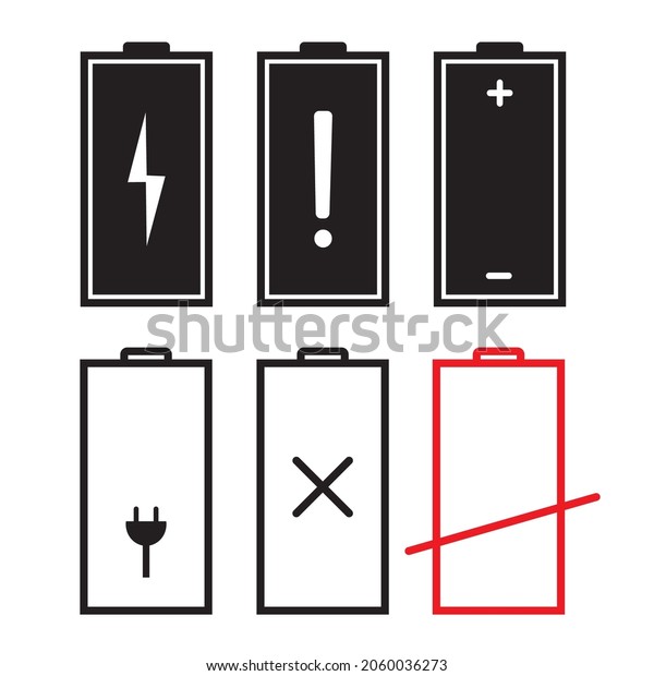 Icon Set Low\
Battery vector editable for\
design