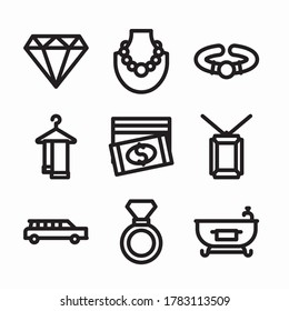 Icon Set Luxury Shop for different seasons Line