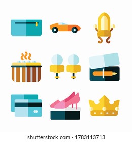 Icon Set Luxury Shop para diferentes temporadas Color