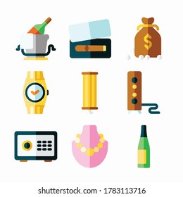 Icon Set Luxury Shop for different seasons Color