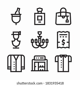 Icon Set Luxury Shop für verschiedene Jahreszeiten Linie