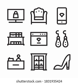 Icon Set Luxury Shop for different seasons Line