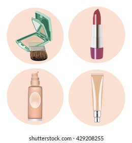 Icon set with makeup