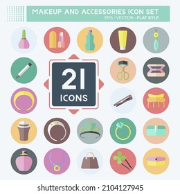 Icon Set Makeup and Accessories - Flat Style - simple illustration, good for prints , announcements, etc