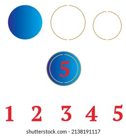 The Icon Set For Making Videos Has A Blue Circle, A Gold Ring And A Number For A Countdown Video On A White Background