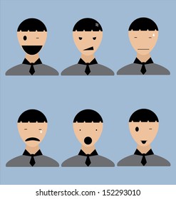 Icon set of man characters in vector.