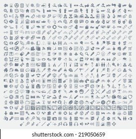 An icon set of many hundred top quality icons including tools, web, sports, hands and office icons plus many many more