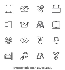 Icon set of marketing. Editable vector pictograms isolated on a white background. Trendy outline symbols for mobile apps and website design. Premium pack of icons in trendy line style.