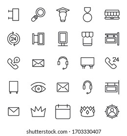Icon set of marketing. Editable vector pictograms isolated on a white background. Trendy outline symbols for mobile apps and website design. Premium pack of icons in trendy line style.