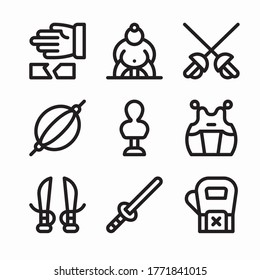 Icon Set Martial Arts for different seasons Line