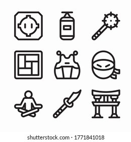 Icon Set Martial Arts for different seasons Line