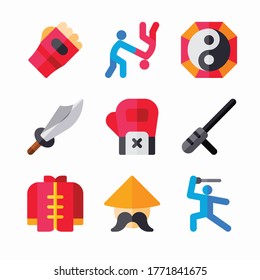 Icon Set Martial Arts for different seasons Color