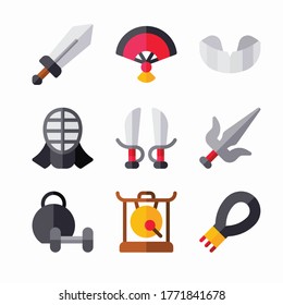 Icon Set Martial Arts for different seasons Color