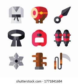 Icon Set Martial Arts for different seasons Color