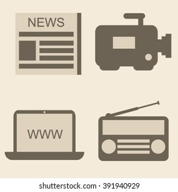 icon set of mass media