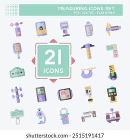 Icon Set Measuring. related to Education symbol. flat style. simple illustration