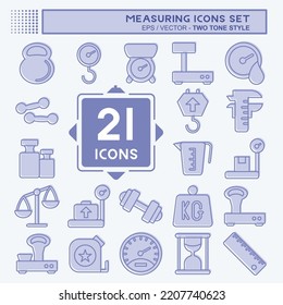 Icon Set Measuring. suitable for education symbol. two tone style. simple design editable. design template vector. simple illustration