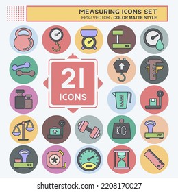 Icon Set Measuring. suitable for education symbol. color mate style. simple design editable. design template vector. simple illustration