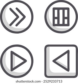 Icon of set of media buttons