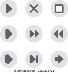 Icon of set of media buttons