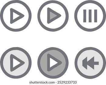 Icono del conjunto de Botones de medios