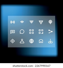 Estilo de línea de medios del conjunto de iconos