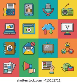icon set media vector