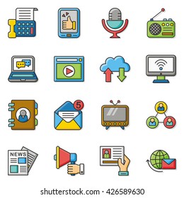 icon set media vector