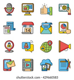 icon set media vector
