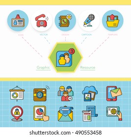 icon set media vector