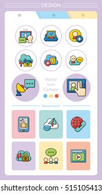 icon set media vector