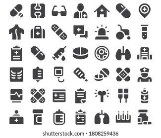 icon set medical filled bundle