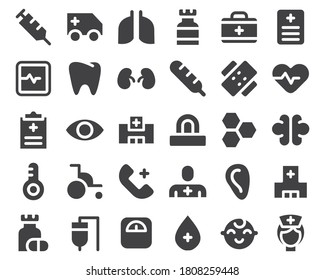 icon set medical filled bundle