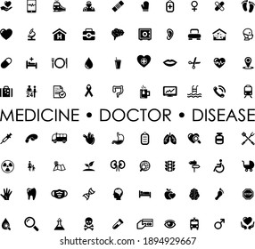ICON SET medicine doctor disease