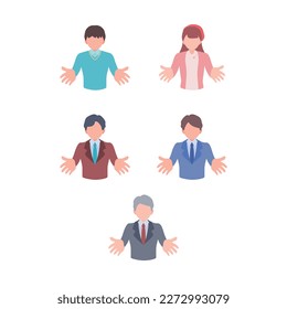 Icon set of members who play each role