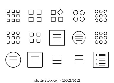 Icon set of menu. Editable vector pictograms isolated on a white background. Trendy outline symbols for mobile apps and website design. Premium pack of icons in trendy line style.